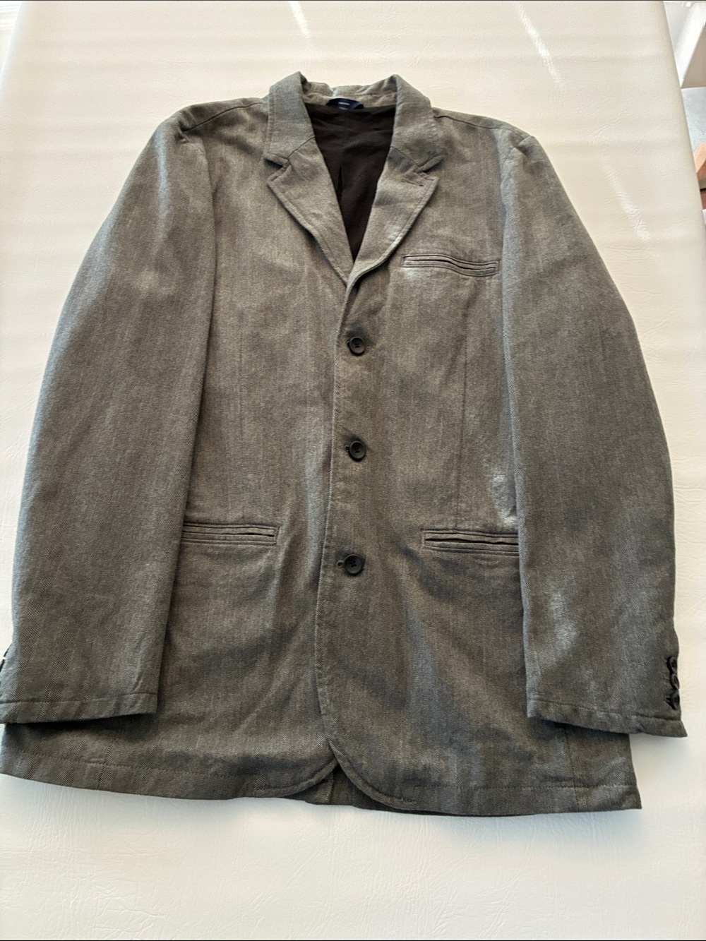 GAP Men's Gray Three-Button Trench-Style Jacket